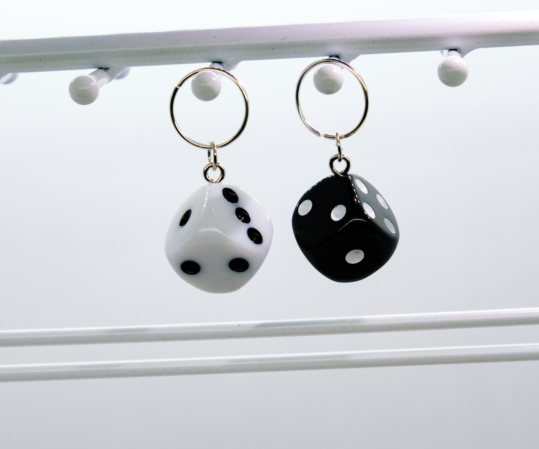 Black & White Dice Charms - 10 pack